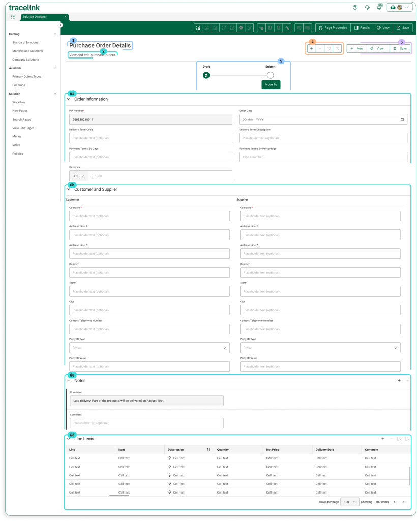 Example of a View/Edit page in OSE