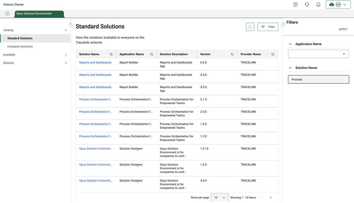 Standard Solutions Catalog