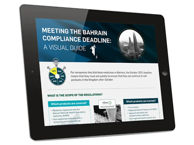 thumbnail of Bahrain compliance infographic shown in tablet