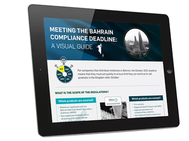 Bahrain compliance infographic shown in tablet